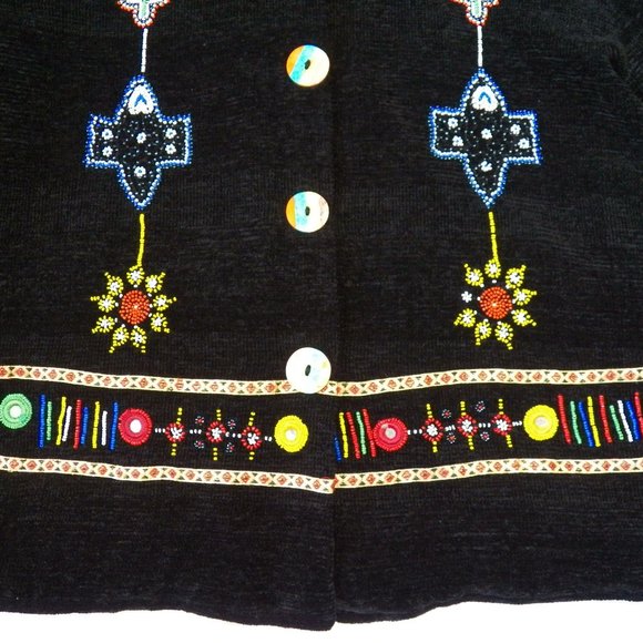 Allure Boutique Beaded Long Sleeve Jacket, Large - Picture 5 of 10